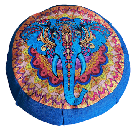 Cojin Zafu Mandala Elefante Azul