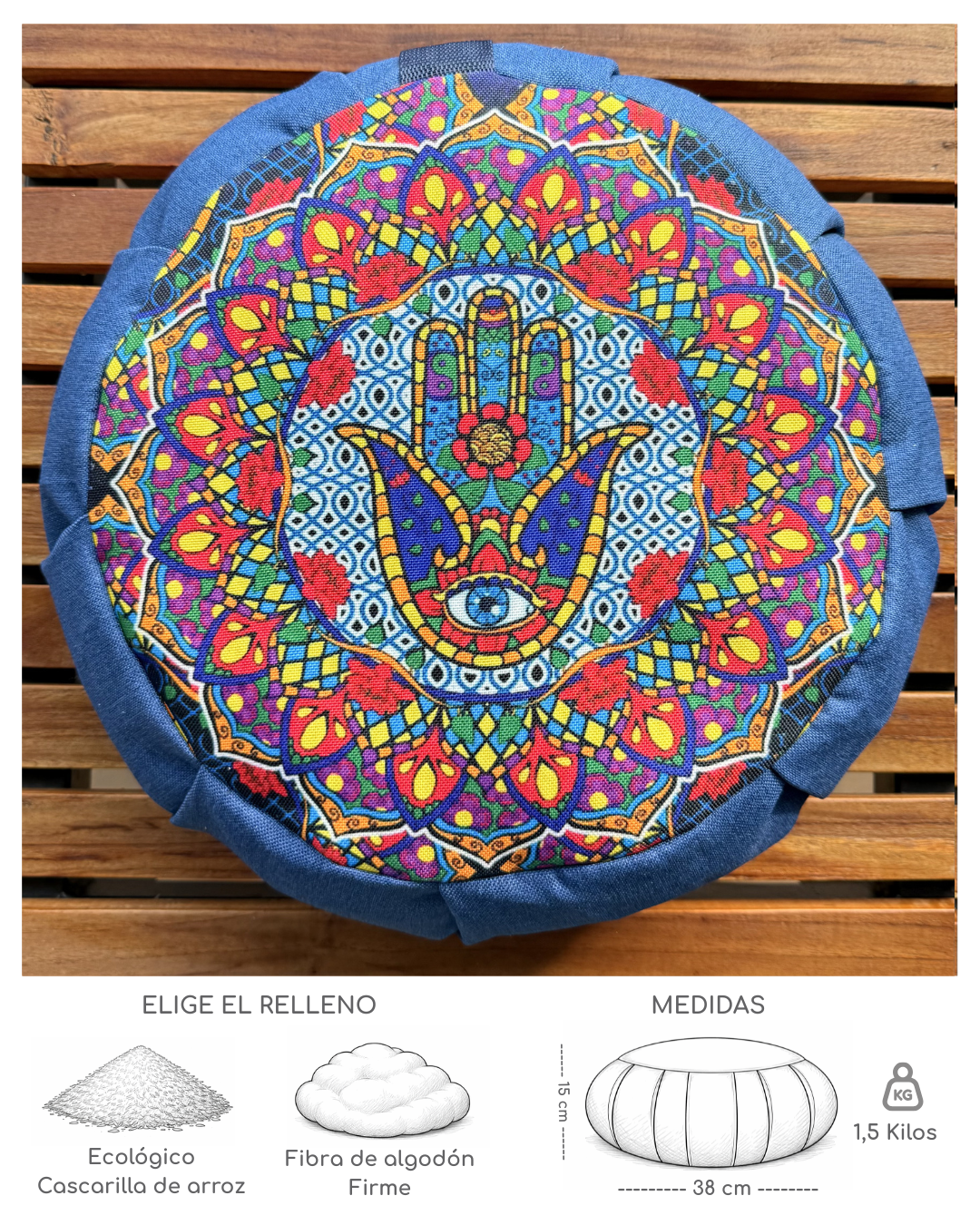 Cojin Zafu Mandala Mano Hamsa