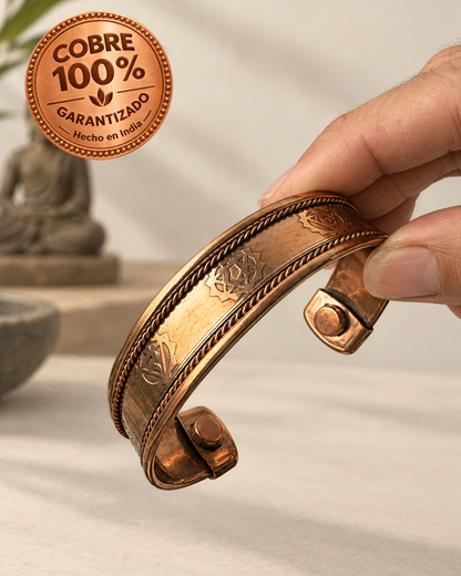 Pulsera de Cobre Puro para Hombre con Imanes