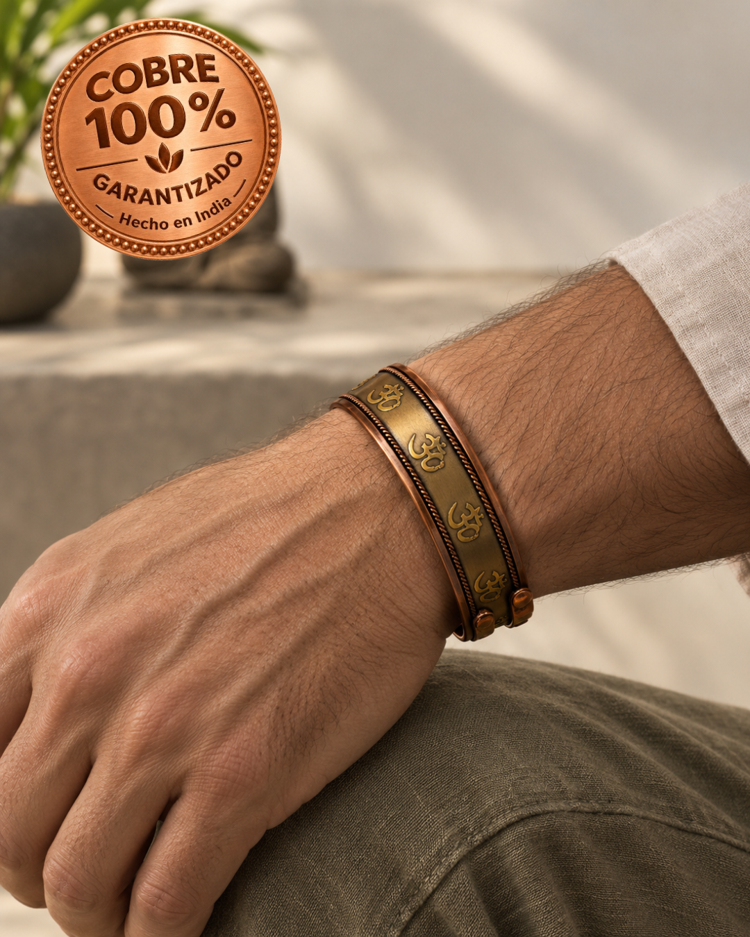 Pulsera de Cobre Puro para Hombre con Imanes