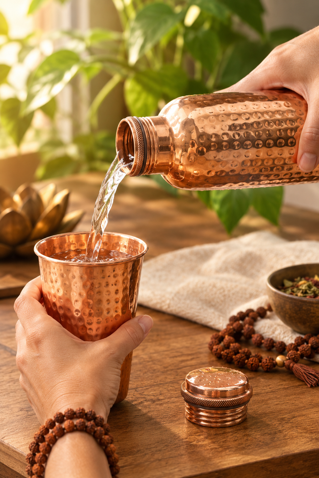 Botella Ayurveda en Cobre Puro 950 ml