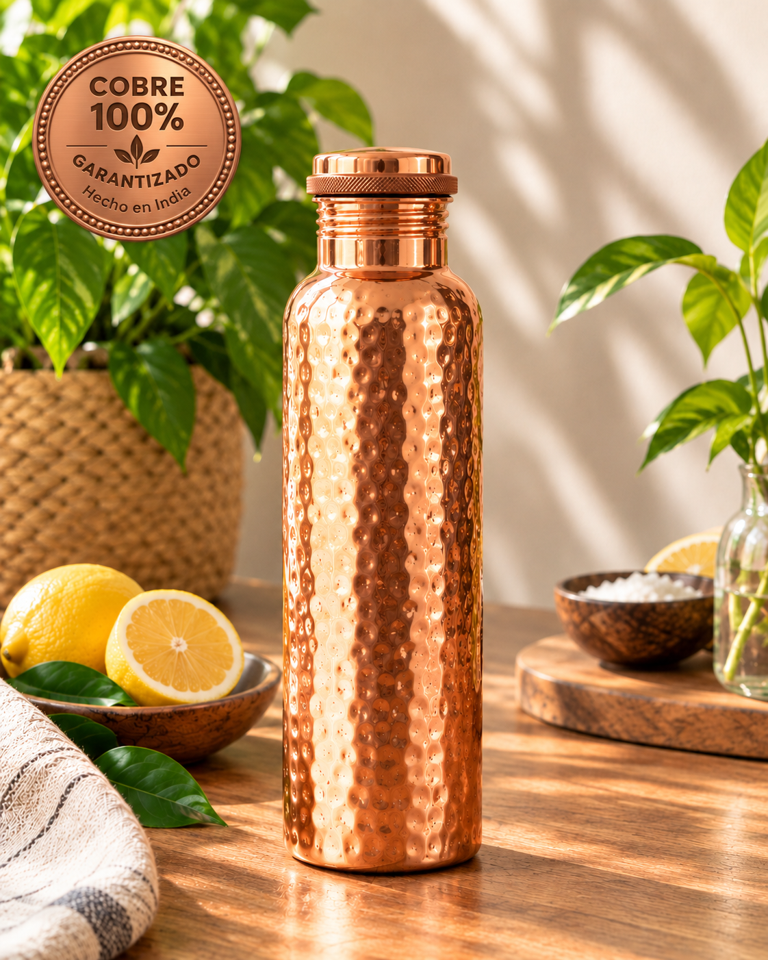 Botella Ayurveda en Cobre Puro 950 ml