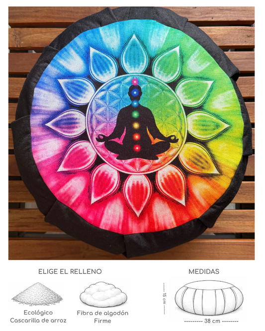 Cojin Zafu Mandala 7 Chakras