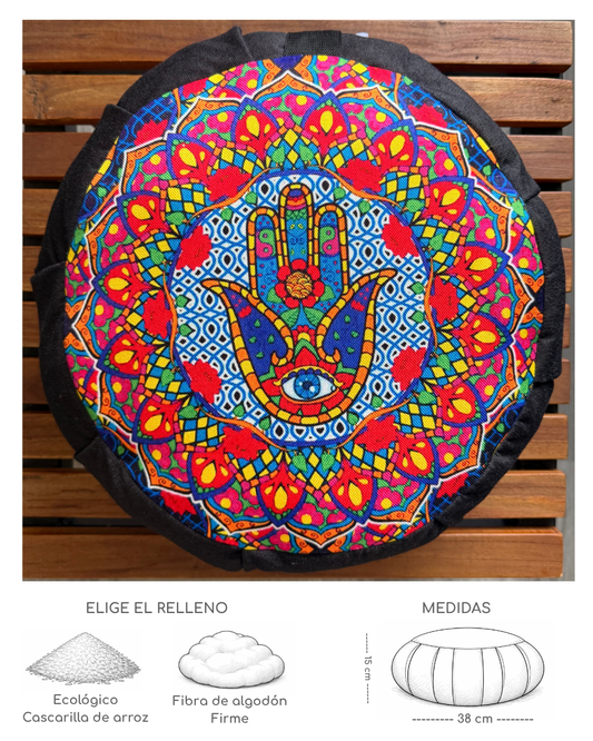 Cojin Zafu Mandala Mano Hamsa