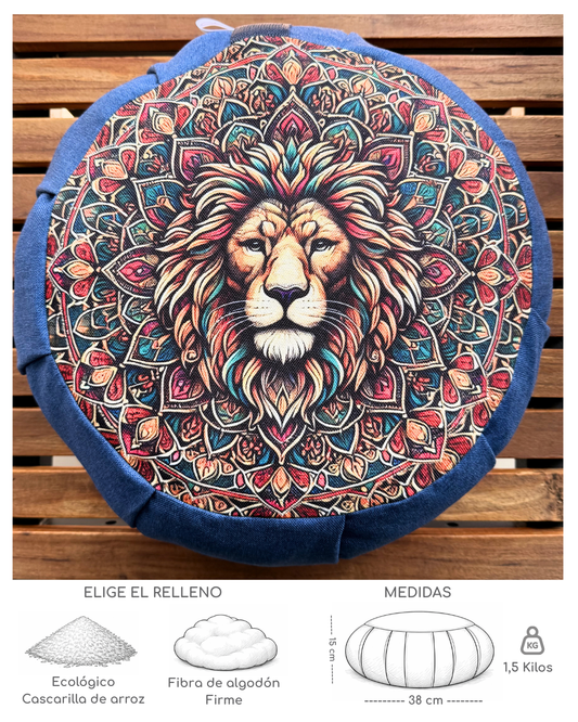 Set para meditar Cojin zafu mandala León