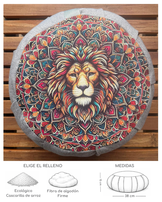 Cojín Zafu Mandala León