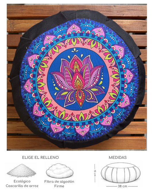 Cojín Zafu Mandala Flor de Loto