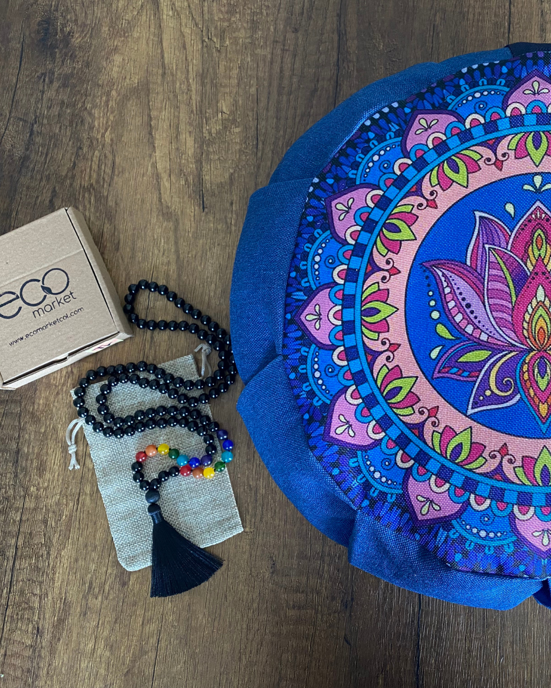 Set para meditar Cojín Flor de Loto