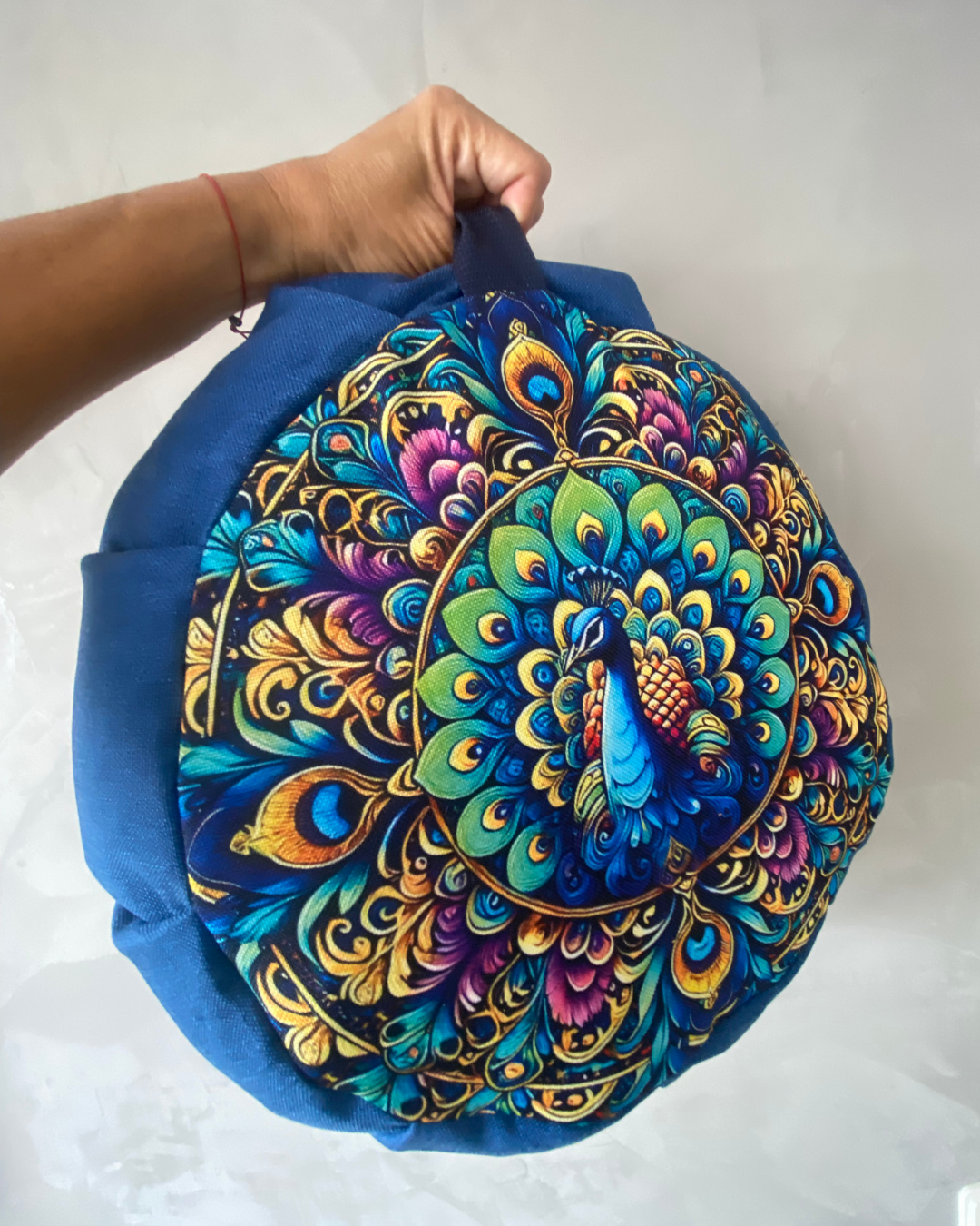 Set para meditar Cojín Zafu Pavo Real