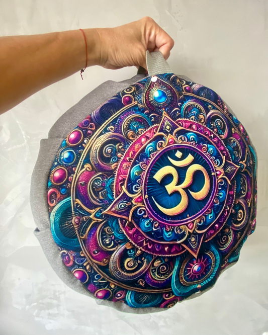 Cojín Zafu Mandala Mantra Sagrado Om