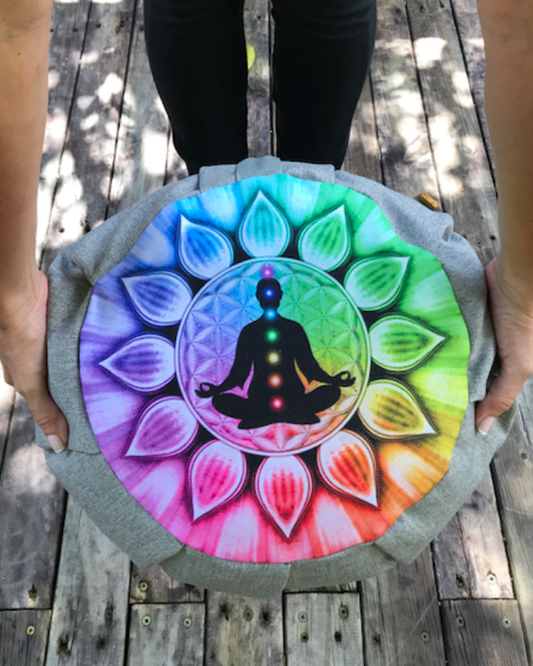Set Para Meditar Cojín Zafu 7 Chakras