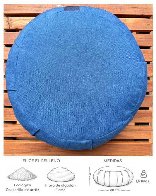 Cojín Zafu Mandala Mariposa Azul