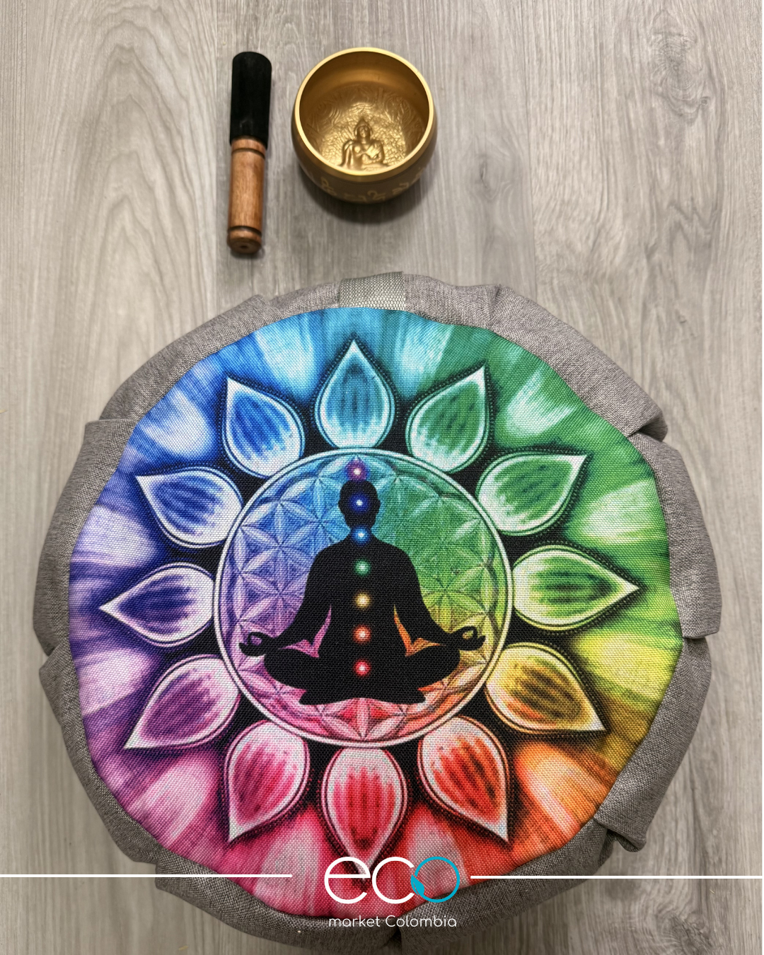 Set Para Meditar Cojín Zafu 7 Chakras