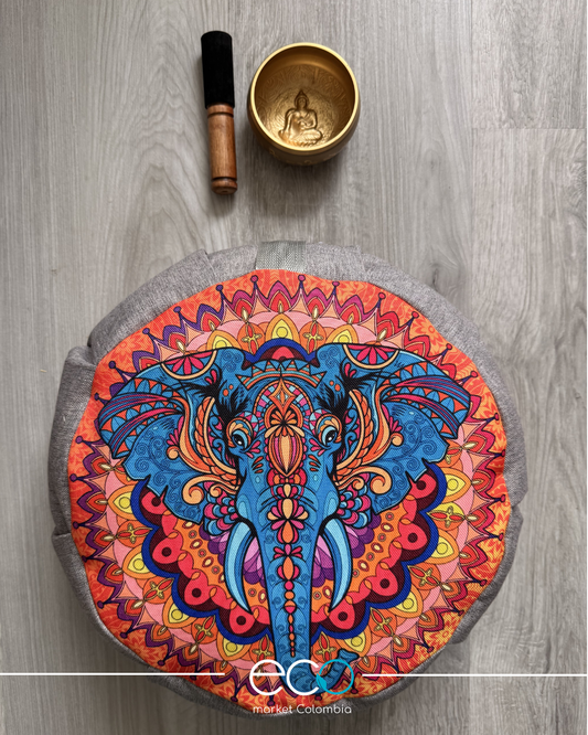 Set Para Meditar Cojín Zafu Elefante
