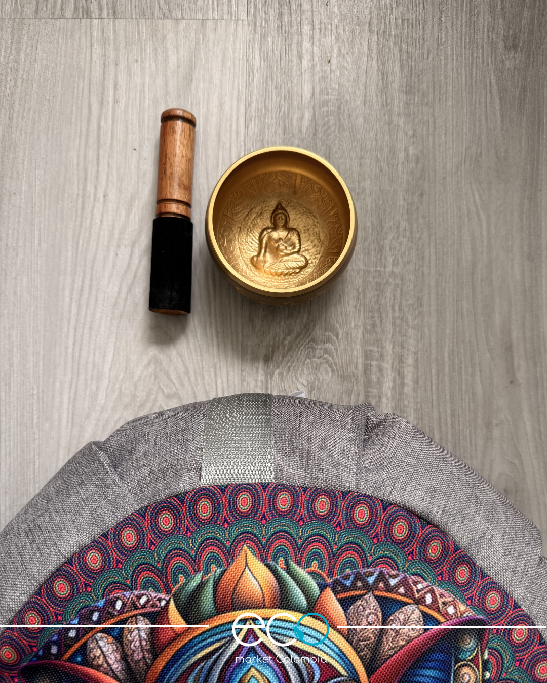 Set Para Meditar Cojín Zafu Elefante Etnico