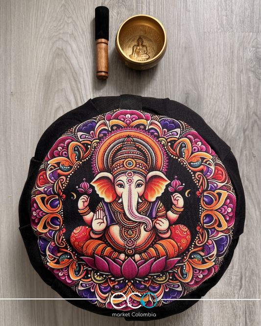 Set Para Meditar Cojín Zafu Ganesha