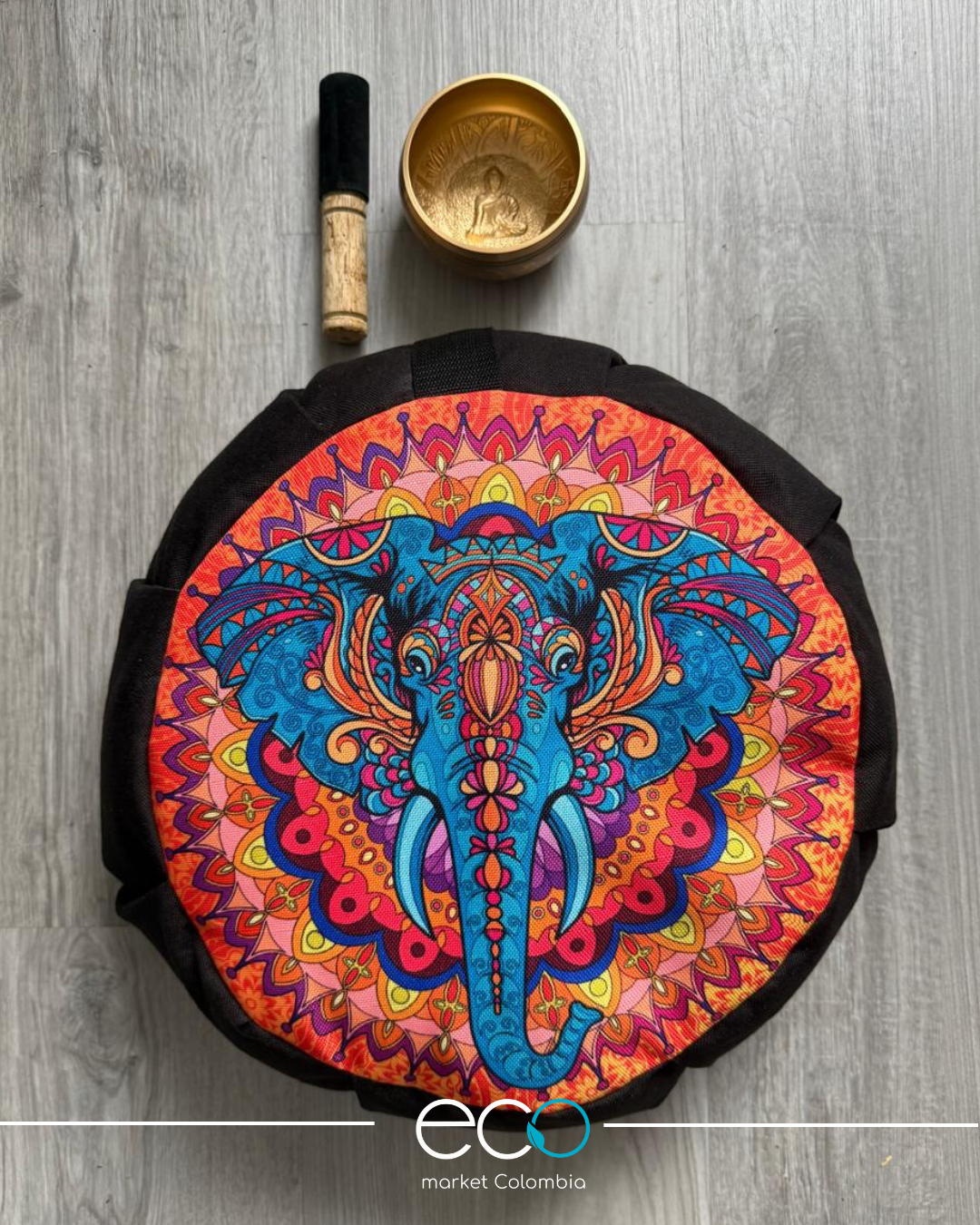 Set Para Meditar Cojín Zafu Elefante