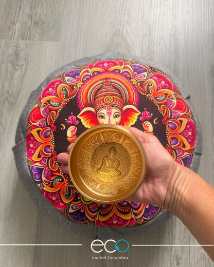 Set Para Meditar Cojín Zafu Ganesha