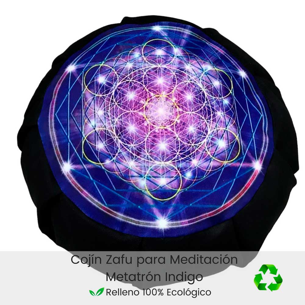 Cojin Zafu Mandala Metatron Negro