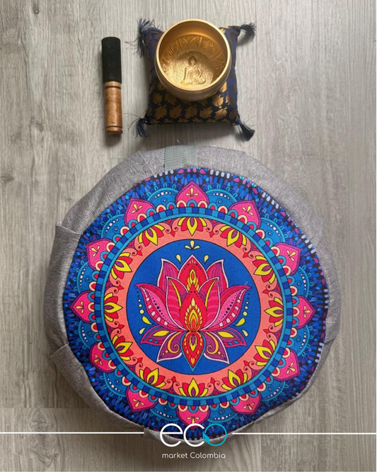 Set para meditar Cojín Flor de Loto
