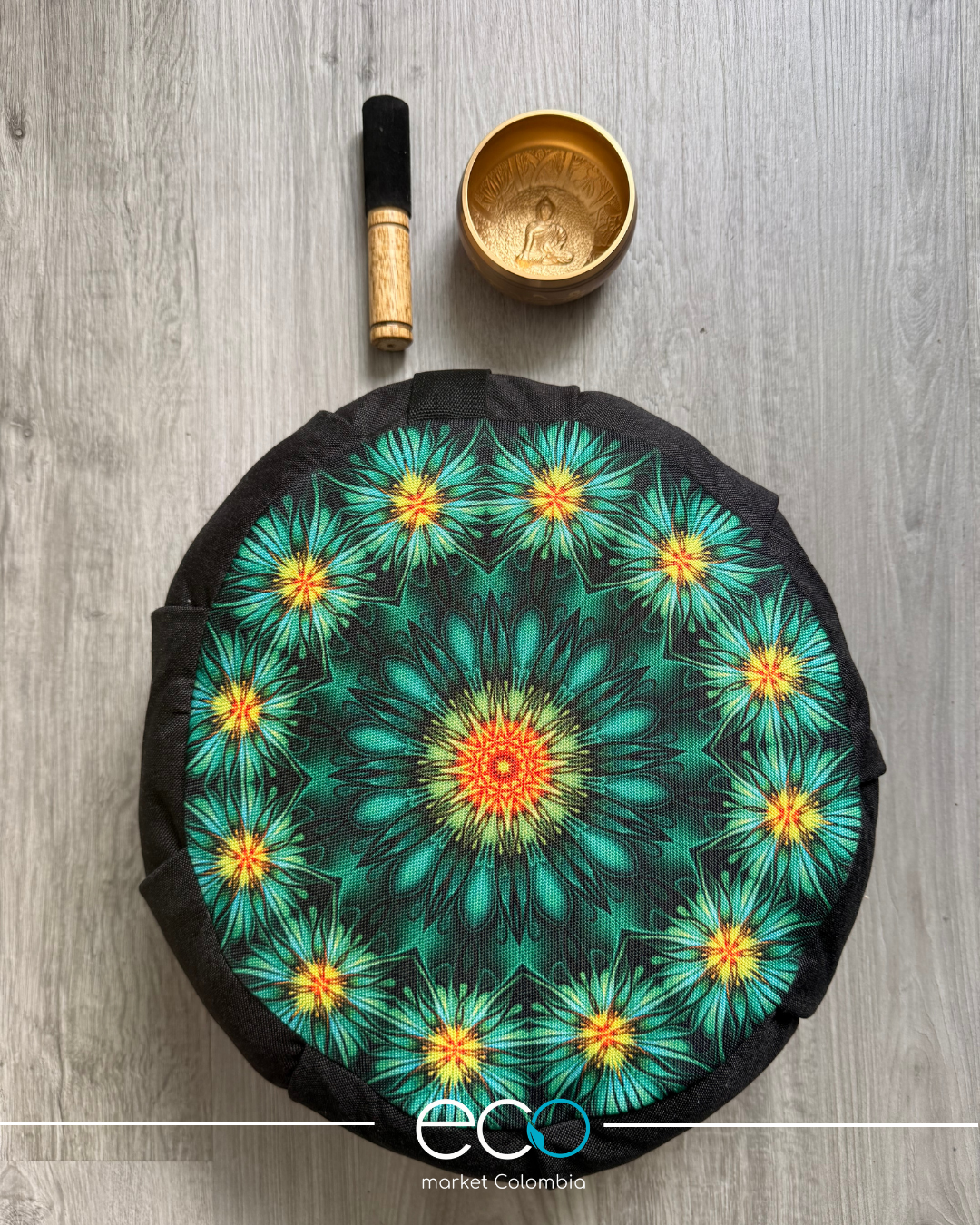 Kit para Meditar Zafu Mandala Vitalidad | Japamala o Cuenco Tibetano