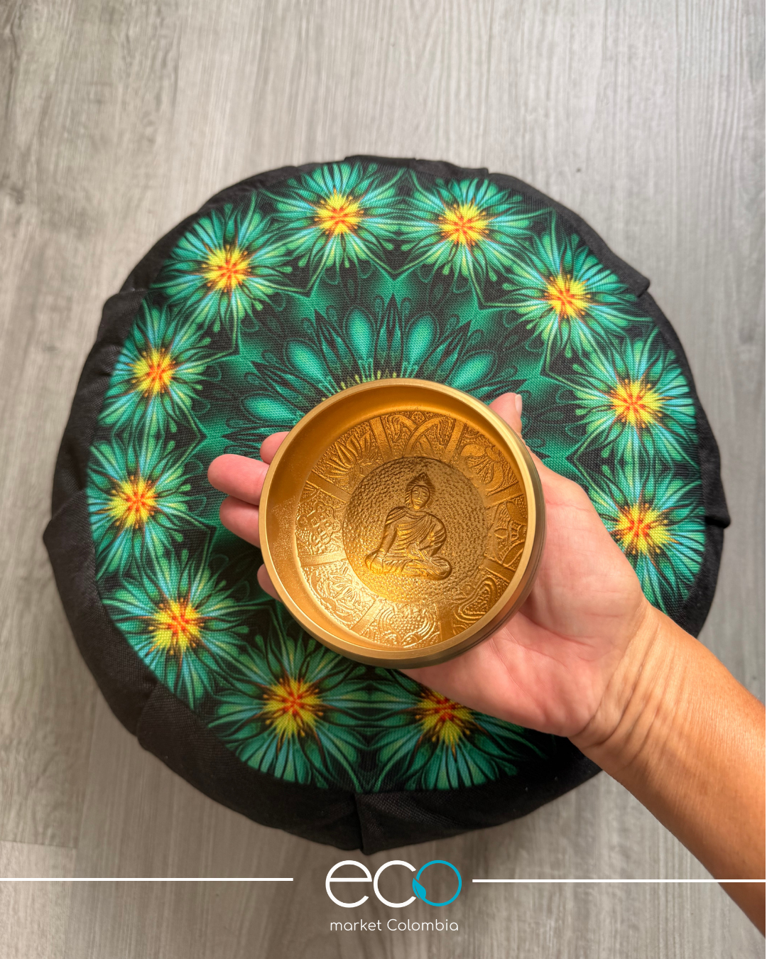 Kit para Meditar Zafu Mandala Vitalidad | Japamala o Cuenco Tibetano