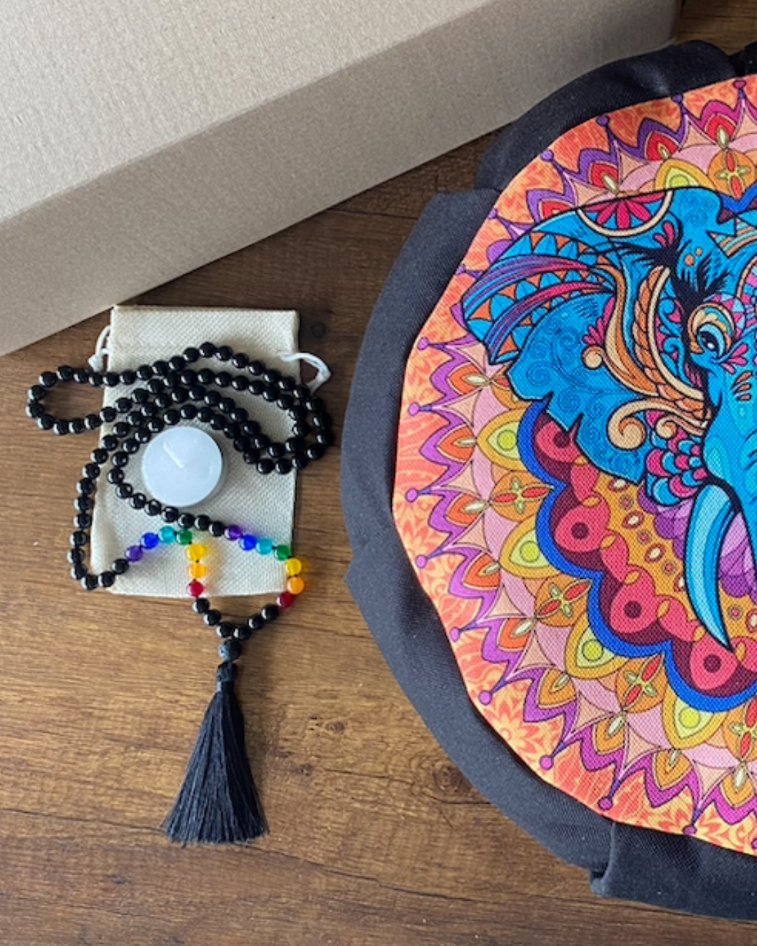 Set Para Meditar Cojín Zafu Elefante