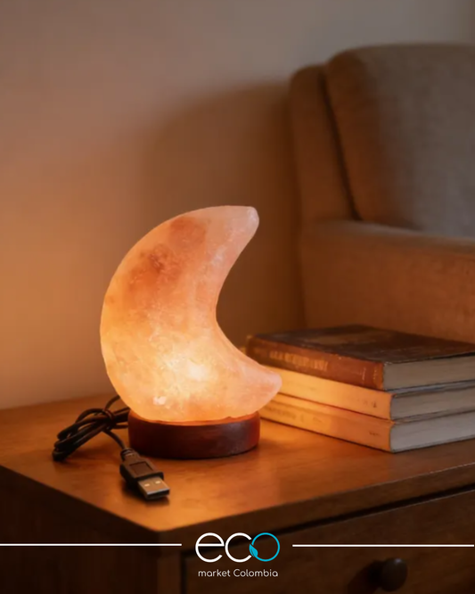 Lampara sal rosada forma de luna