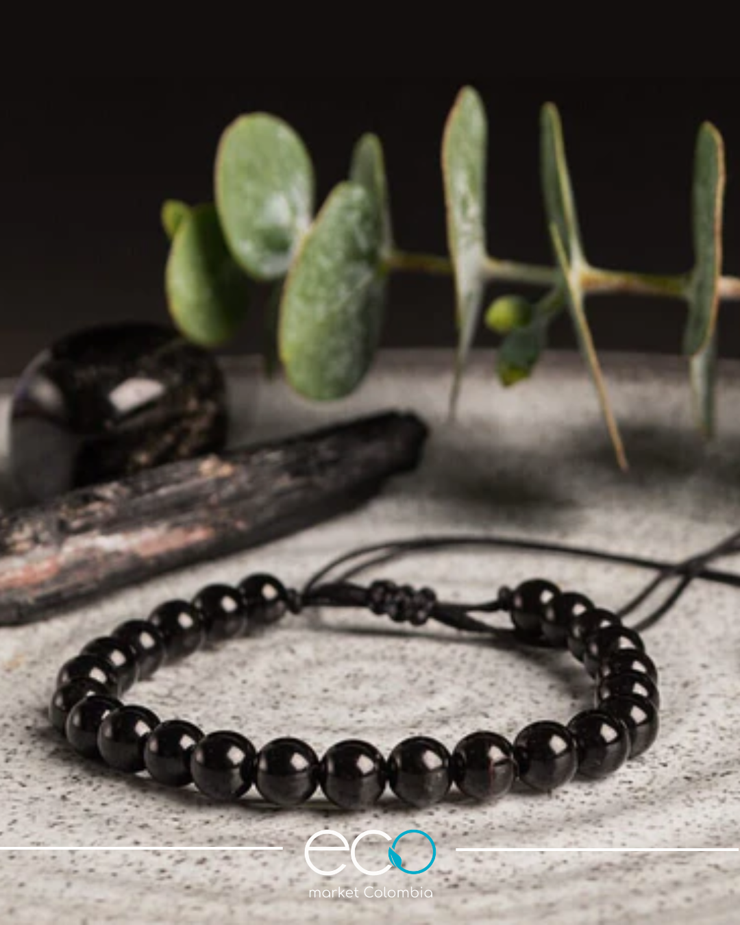 Pulsera de Turmalina Natural Negra 