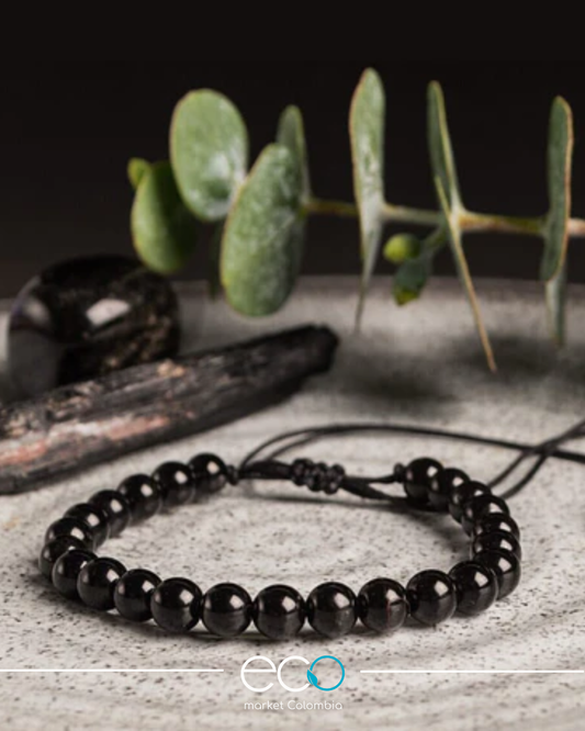 Pulsera de Turmalina Natural Negra 