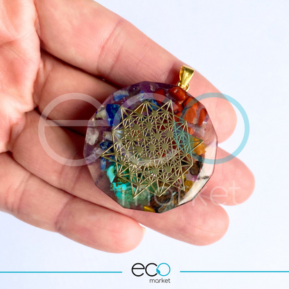 Collar Dije Orgonite Chakras