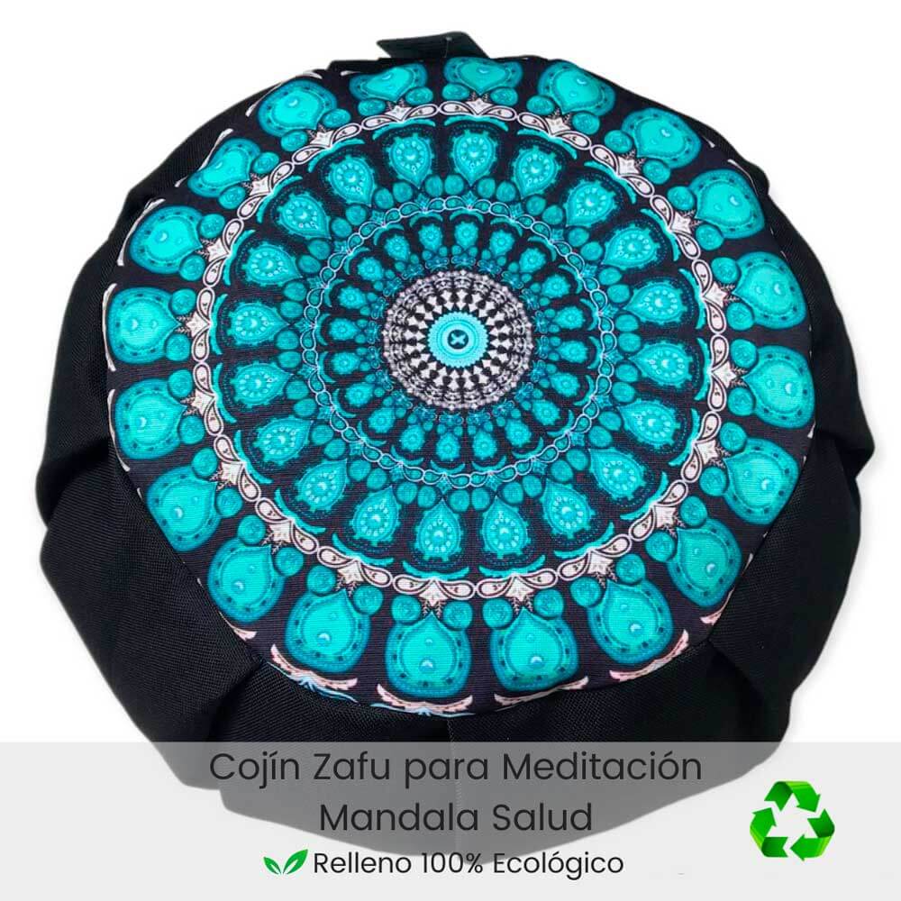 Cojín Zafu Mandala Sanacion negro