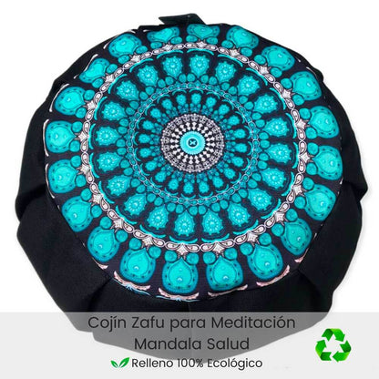 Cojín Zafu Mandala Sanacion negro