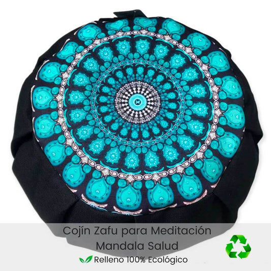 Cojín Zafu Mandala Sanacion negro