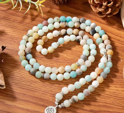 Japamala Amazonita Chakra Garganta y Corazón