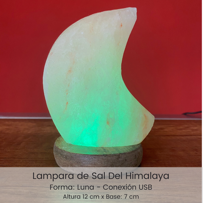 Lampara sal rosada forma de luna