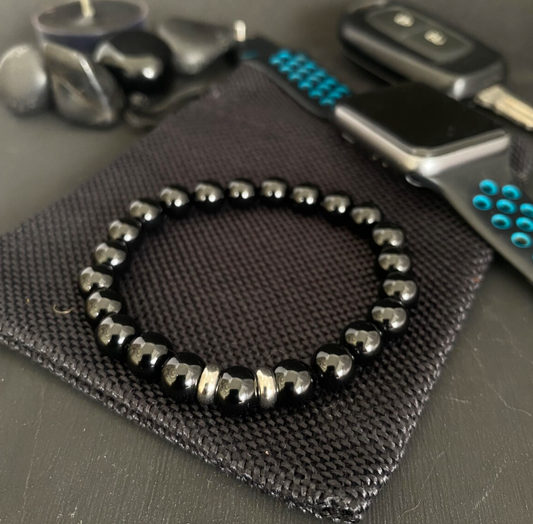 Pulsera Hombre con Ojo de Tigre Azul y Ónix