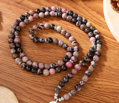Collar Meditación en Rodonita Energía Sanadora